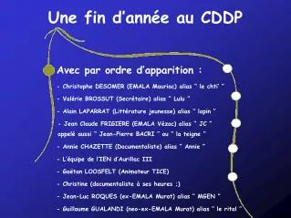 une fin d ann e au cddp