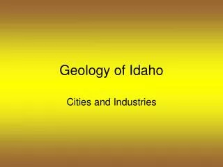 Geology of Idaho