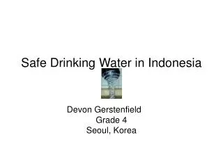 Safe Drinking Water in Indonesia