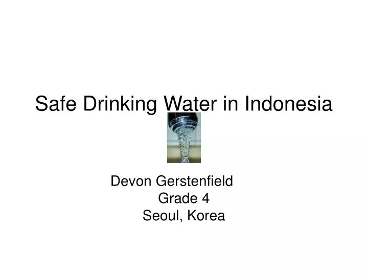 safe drinking water in indonesia