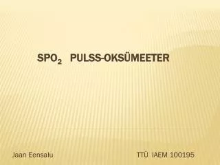 jaan eensalu tt iaem 100195