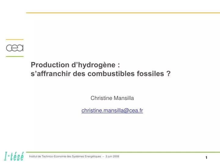 production d hydrog ne s affranchir des combustibles fossiles