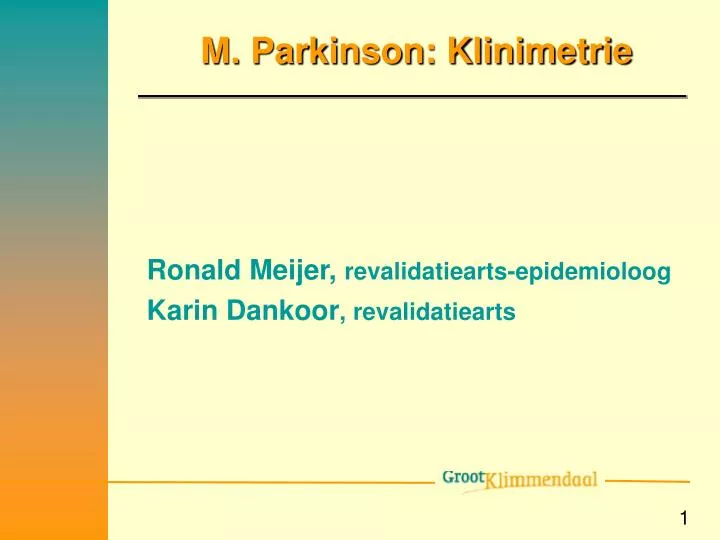 m parkinson klinimetrie