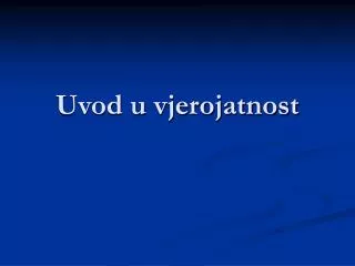 uvod u vjerojatnost