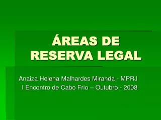 reas de reserva legal