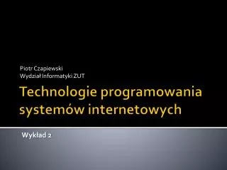 piotr czapiewski wydzia informatyki zut