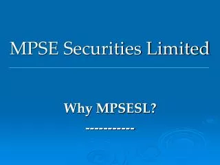 MPSE Securities Limited