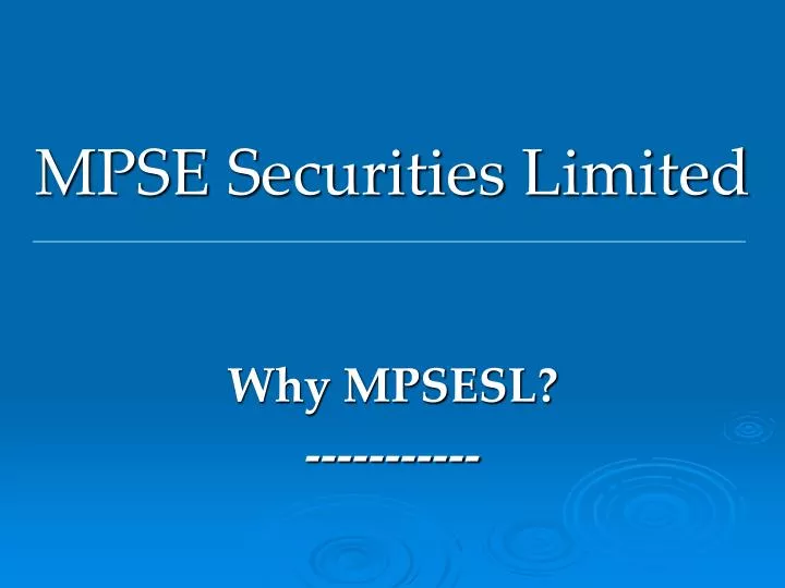 mpse securities limited