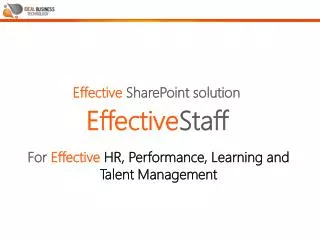 For Effective HR, Performance, Learning and Talent Management