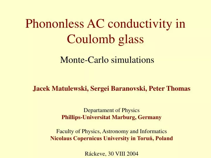 phononless ac conductivity in coulomb glass