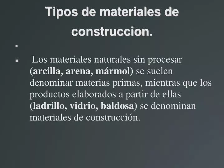 tipos de materiales de construccion