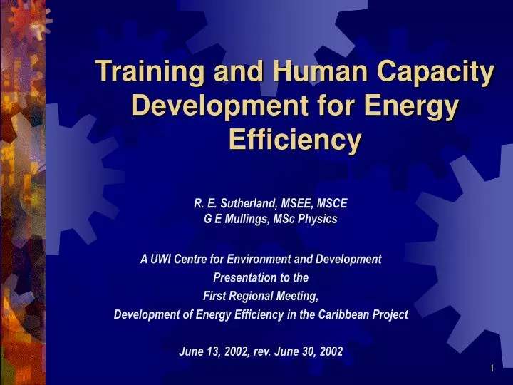 training and human capacity development for energy efficiency