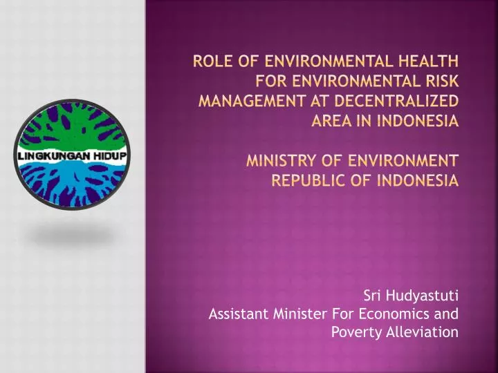 sri hudyastuti assistant minister for economics and poverty alleviation