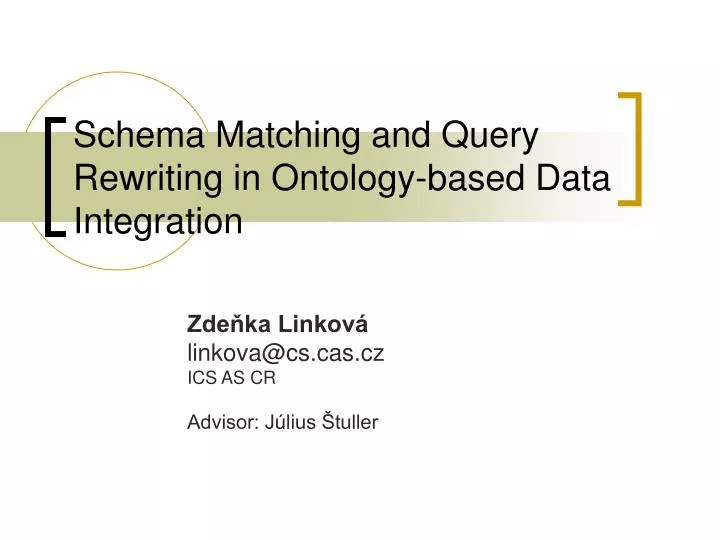 schema matching a nd query rewriting in ontology based data integration