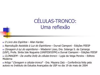 c lulas tronco uma reflex o