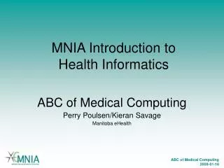 mnia introduction to health informatics