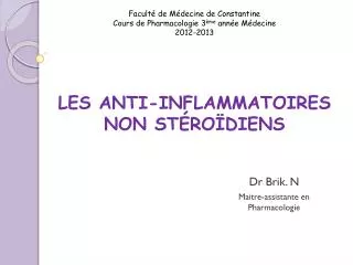 les anti inflammatoires non st ro diens