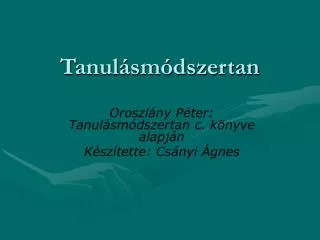 tanul sm dszertan