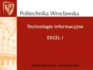 technologie informacyjne excel i