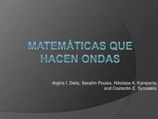 Matemáticas que hacen ondas