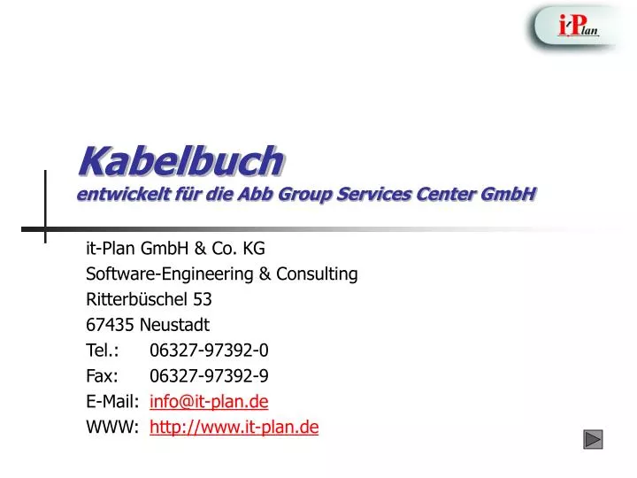 kabelbuch entwickelt f r die abb group services center gmbh