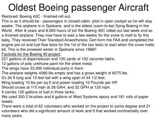 Oldest Boeing passenger Aircraft