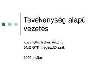 tev kenys g alap vezet s