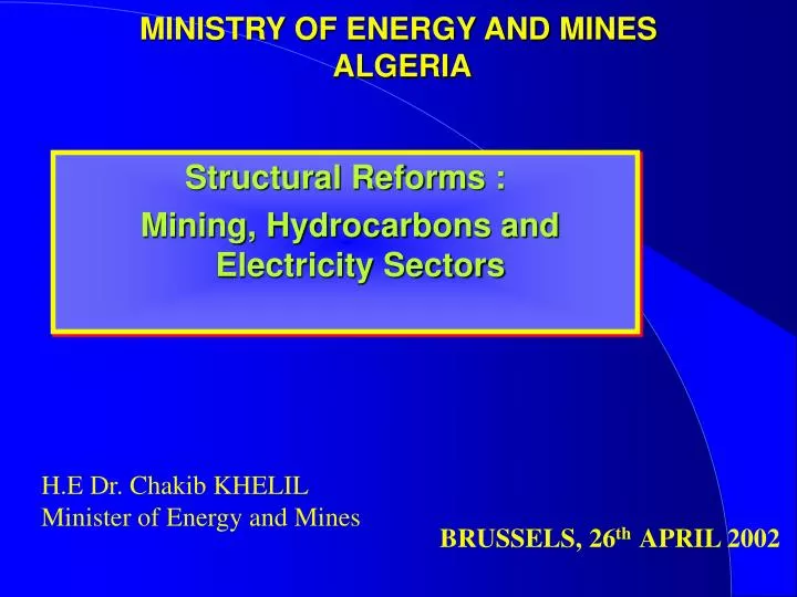 ministry of energy and mines algeria
