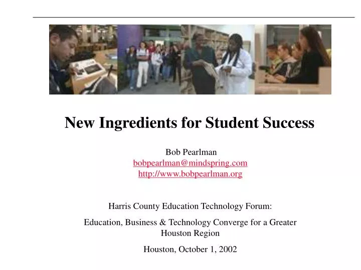 new ingredients for student success