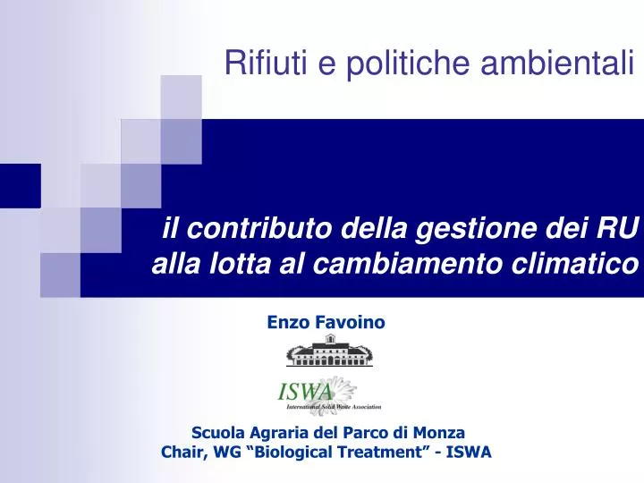 il contributo della gestione dei ru alla lotta al cambiamento climatico