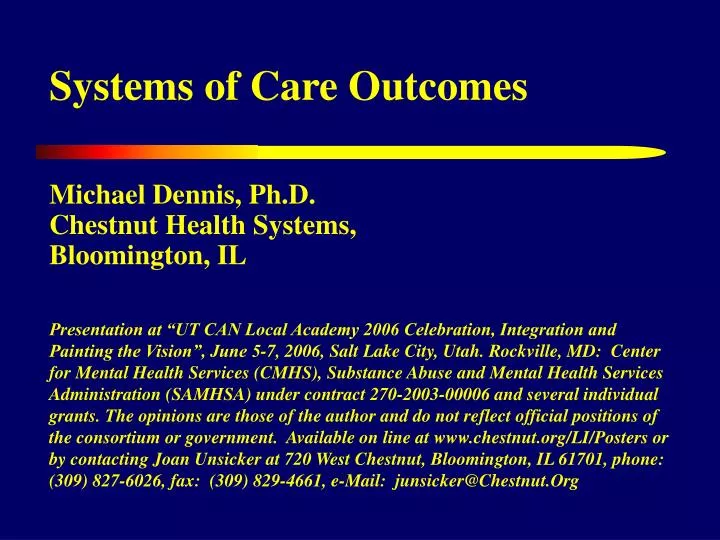 systems of care outcomes