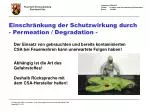 Einschränkung der Schutzwirkung durch - Permeation / Degradation - - slide 1