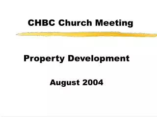 CHBC Church Meeting