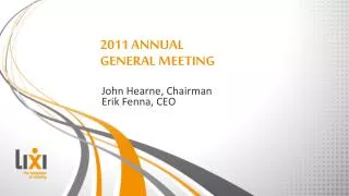 2011 ANNUAL GENERAL MEETING