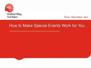 How to Make Special Events Work for You