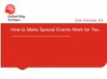 How to Make Special Events Work for You