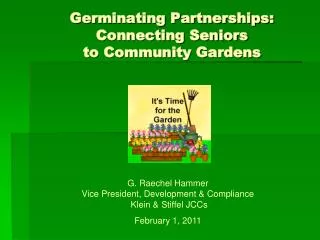 Germinating Partnerships: Connecting Seniors to Community Gardens