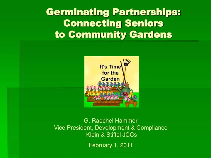 germinating partnerships connecting seniors to community gardens