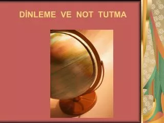 d nleme ve not tutma