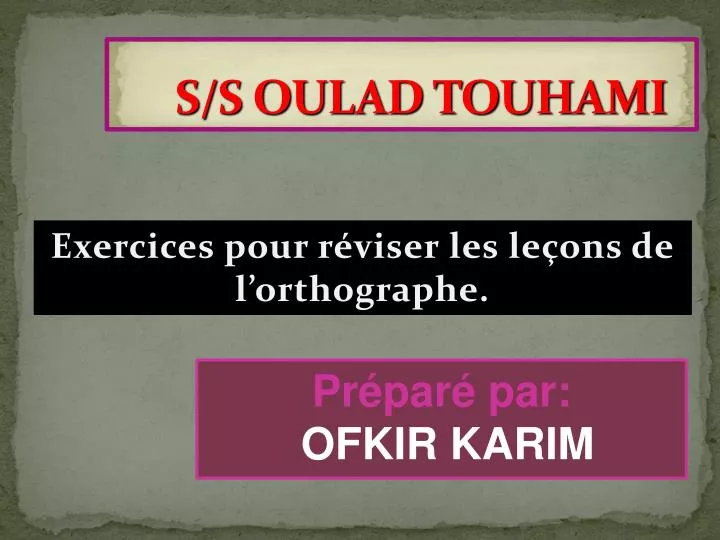 s s oulad touhami