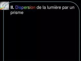 ii d is p er s i o n de la lumi re par un prisme