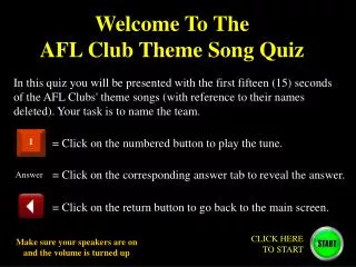 Welcome To The AFL Club Theme Song Quiz