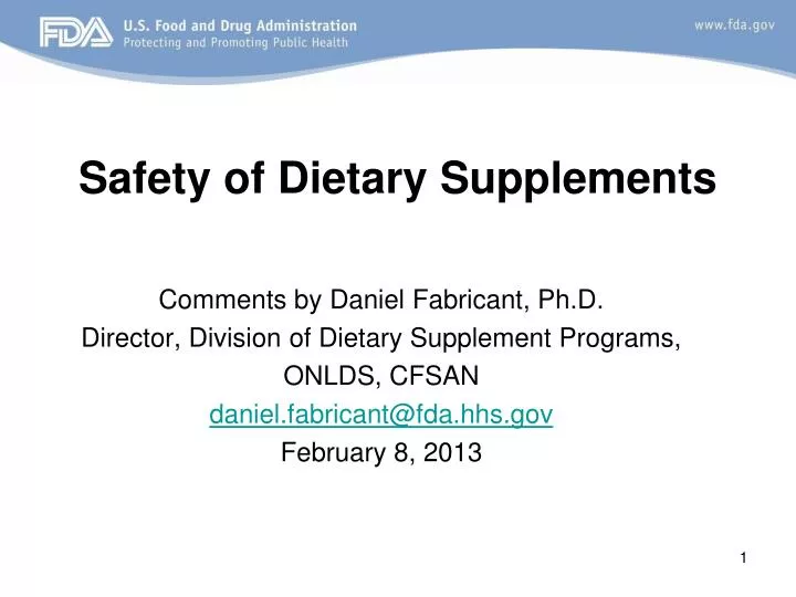 safety of dietary supplements
