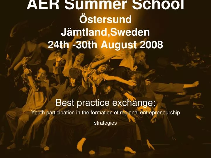 aer summer school stersund j mtland sweden 24th 30th august 2008