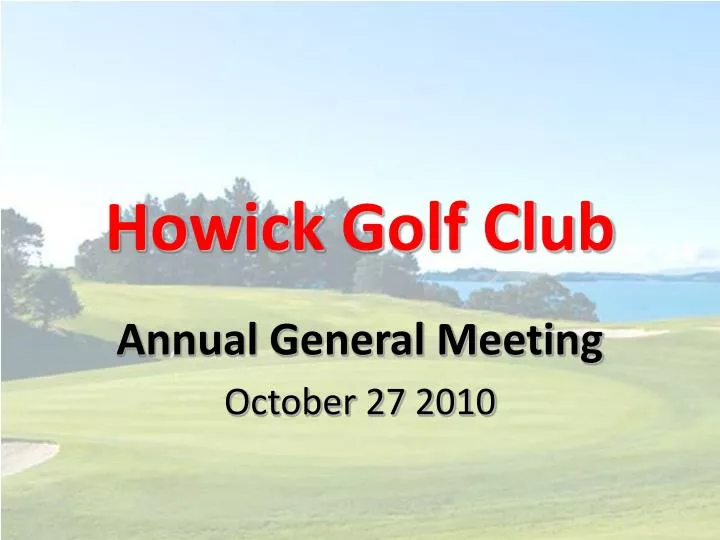 howick golf club