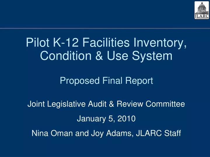 pilot k 12 facilities inventory condition use system proposed final report