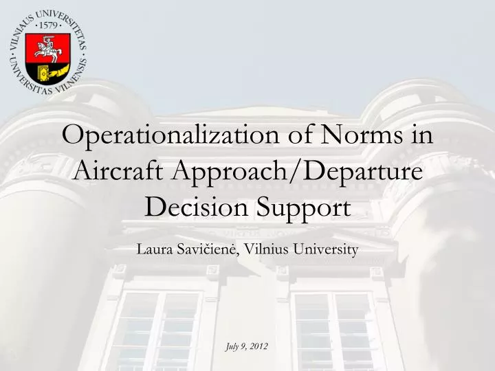 operationalization of norms in aircraft approach departure decision support