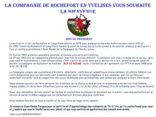 la compagnie de rochefort en yvelines vous souhaite la bienvenue