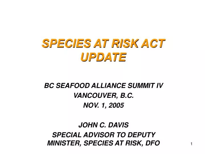 species at risk act update