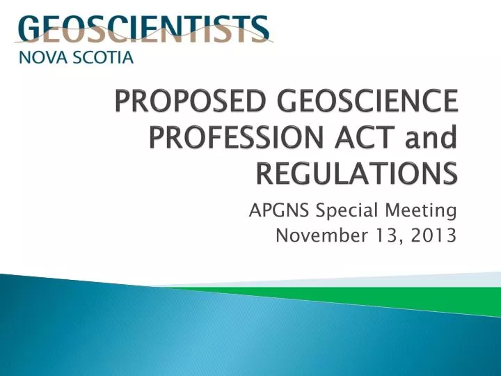 proposed geoscience profession act and regulations